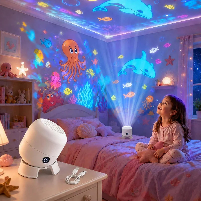 360° Rotating LED Ocean Projector Light