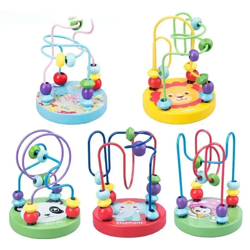 Colorful Wooden Roller Coaster Educational Circle Toy For Preschool Learning Bead Maze Toy Perfect Gift For Young Children
