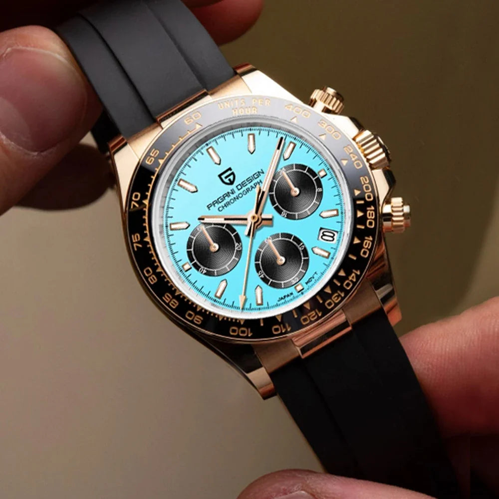PAGANI DESIGN Mens Chronograph Quartz Watch Waterproof Wristwatch