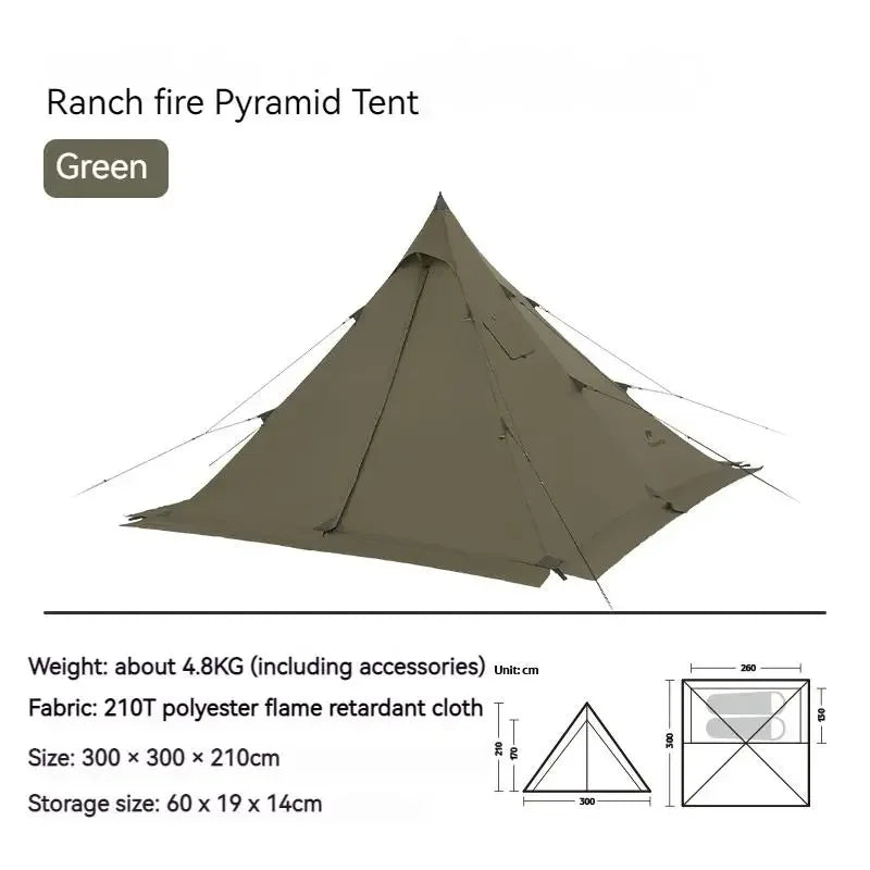 Naturehike Ultralight Camping Tent Chimney Window Teepee Pyramid