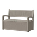 Weatherproof Resin Outdoor Storage Bench With Rattan Look