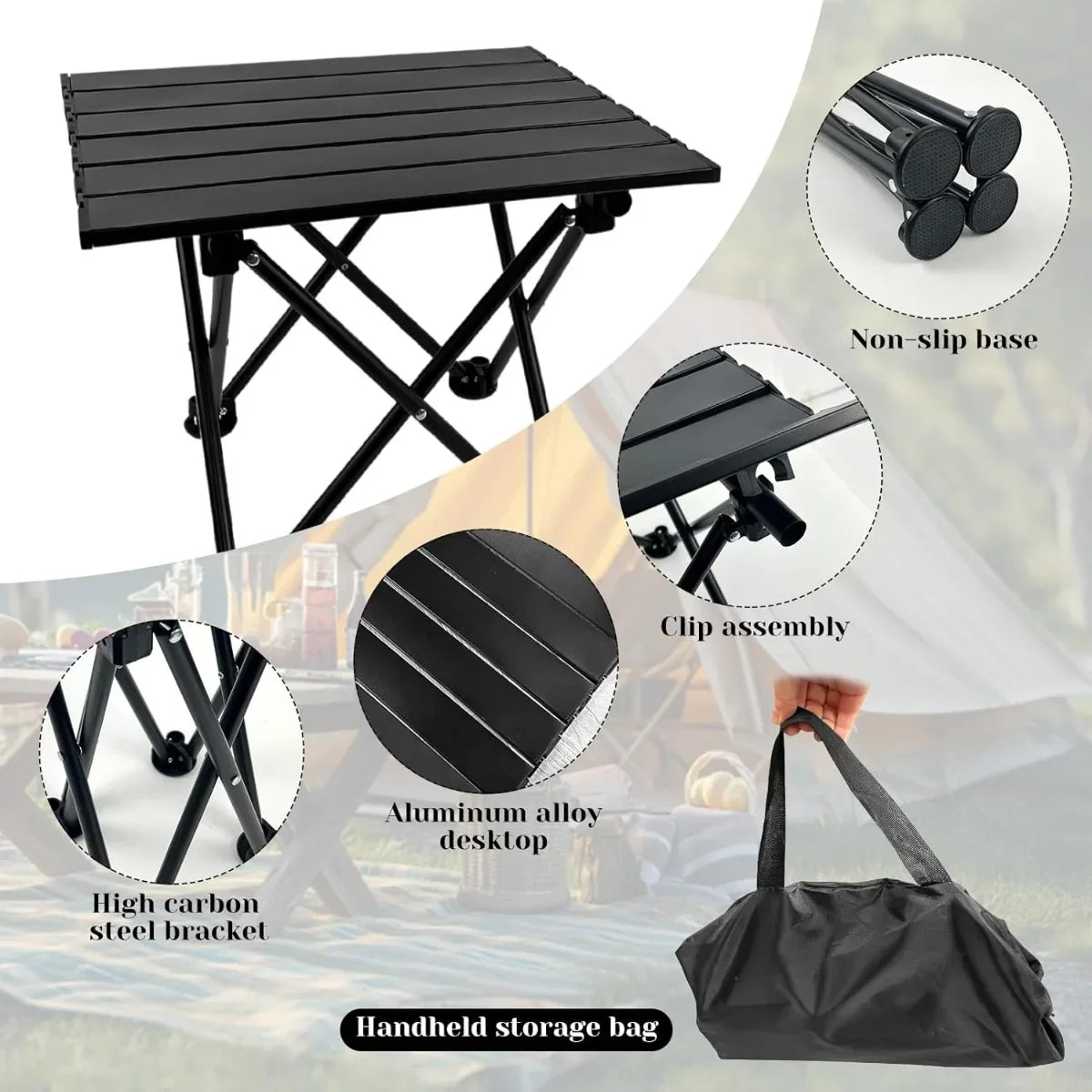 XIUWO Folding Camping Table With 2 Chairs