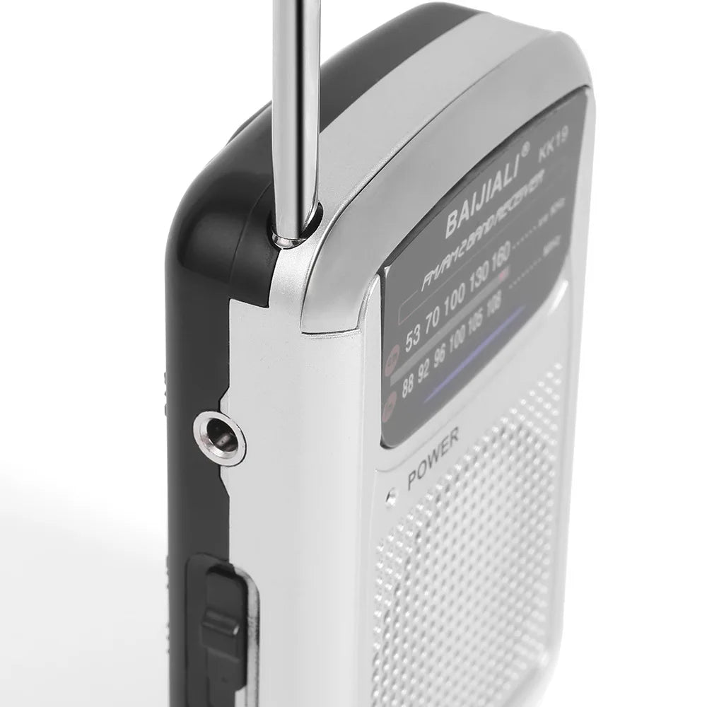 NNEOBA Full Band Portable Mini Pocket Radio Silver