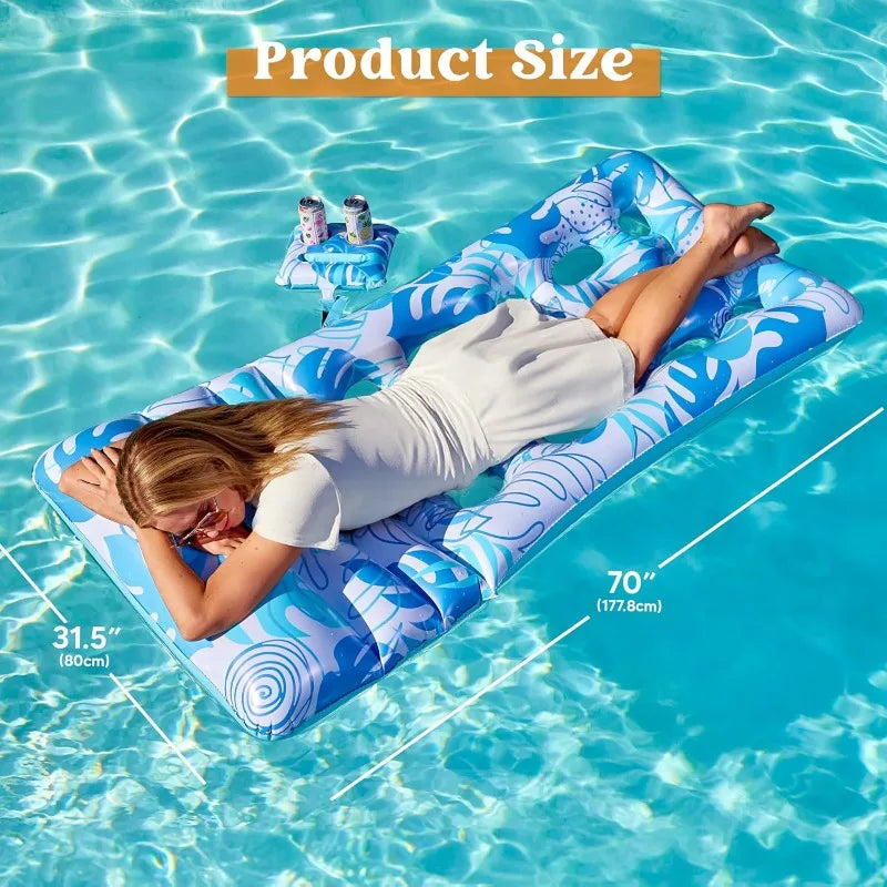 Joyfy Adjustable Backrest Pool Lounger Float With Cup Holders