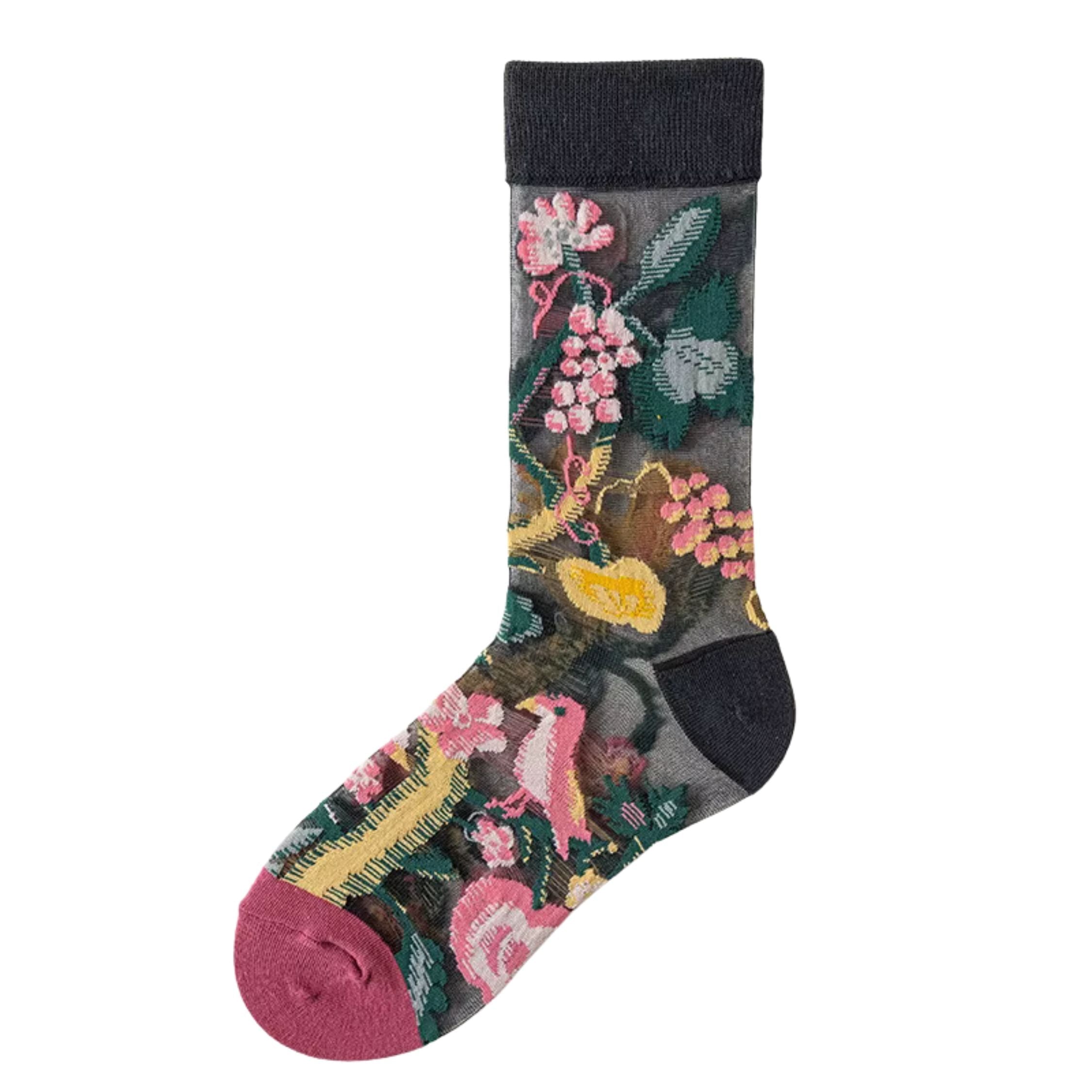 Sheer Plant Lover Socks in 8 Nature-Inspired Styles [Fits Size 5-9]