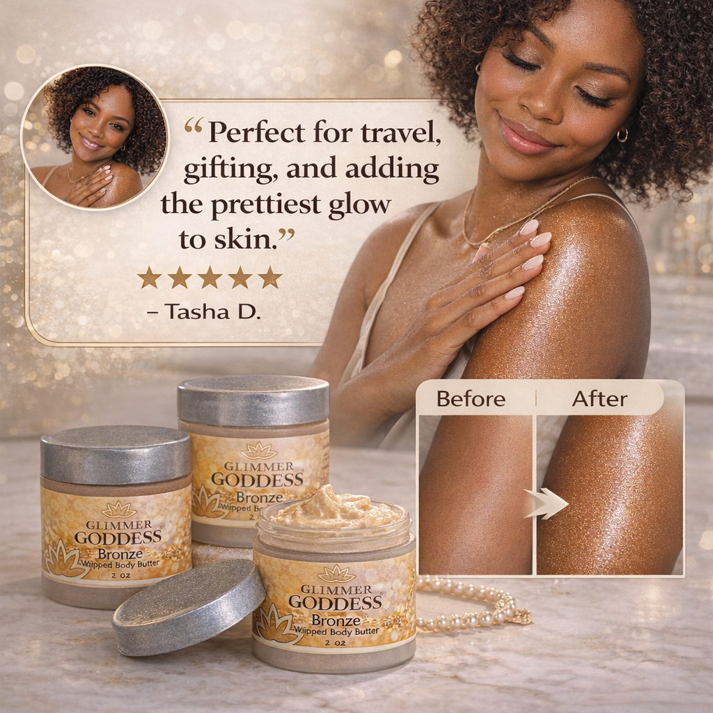Organic Shimmering Body Butter Trio – 3 x 2 oz Travel Set