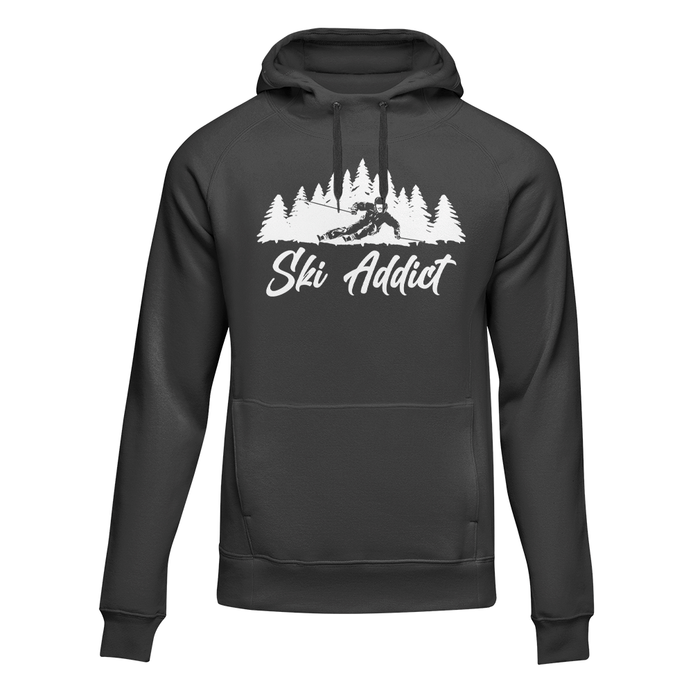 Ski Addict Adult Fleece Hoodie