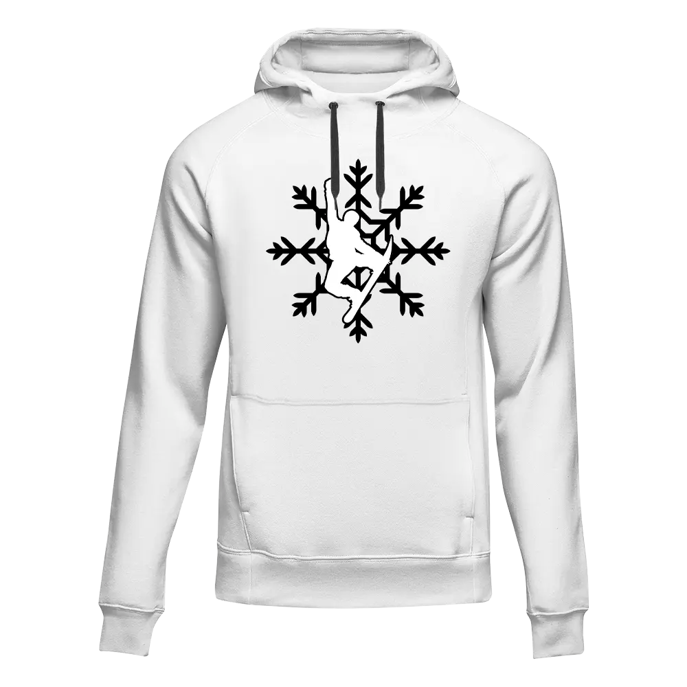 Snowboard Snowflake Adult Fleece Hoodie