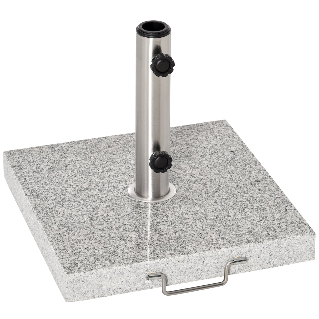55 lb Grey Marble Square Umbrella Base with Wheels