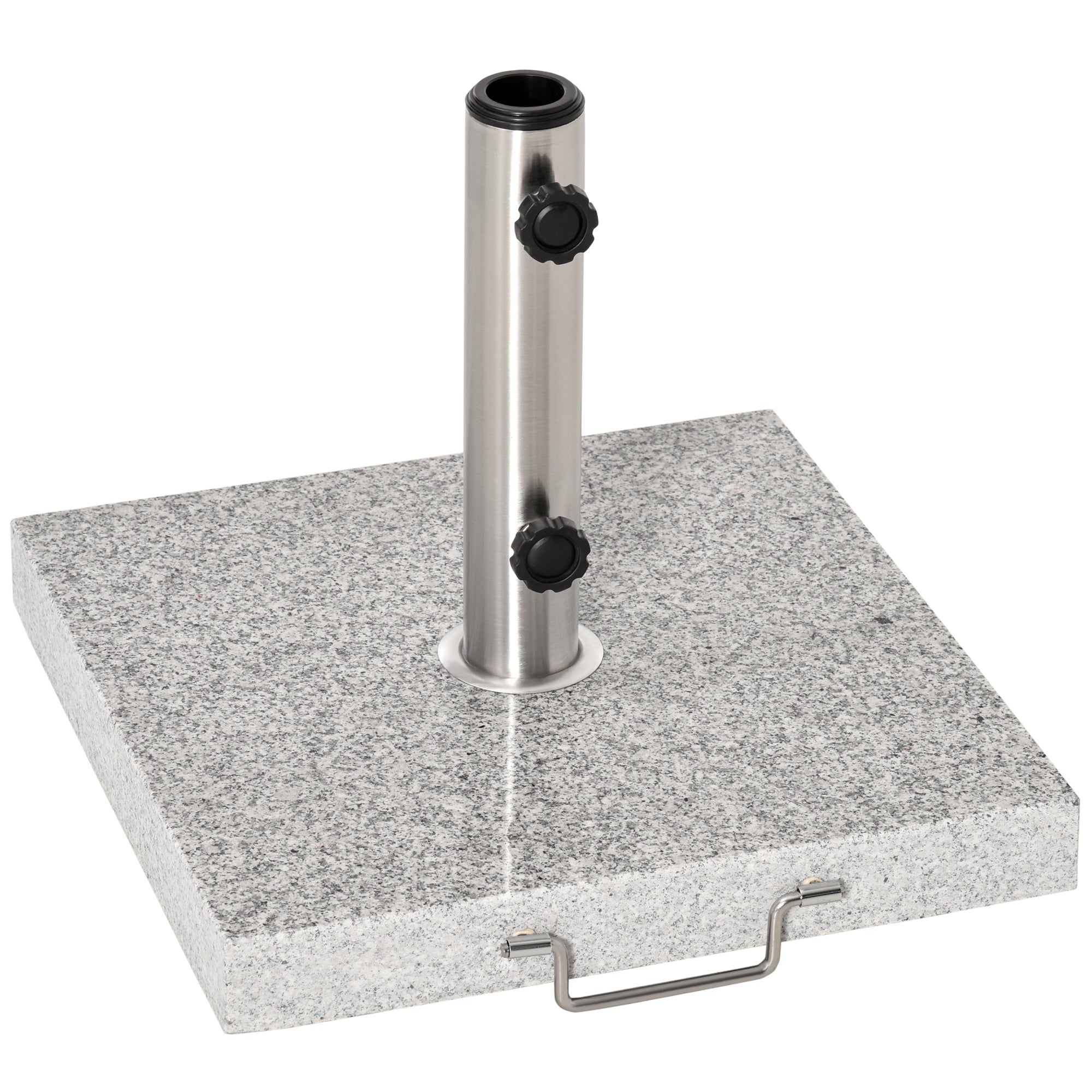 55 lb Grey Marble Square Umbrella Base with Wheels