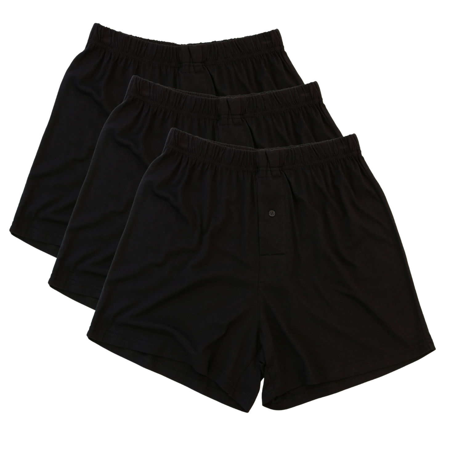 Men's Bamboo Boxer Shorts – 3 Pack, Black