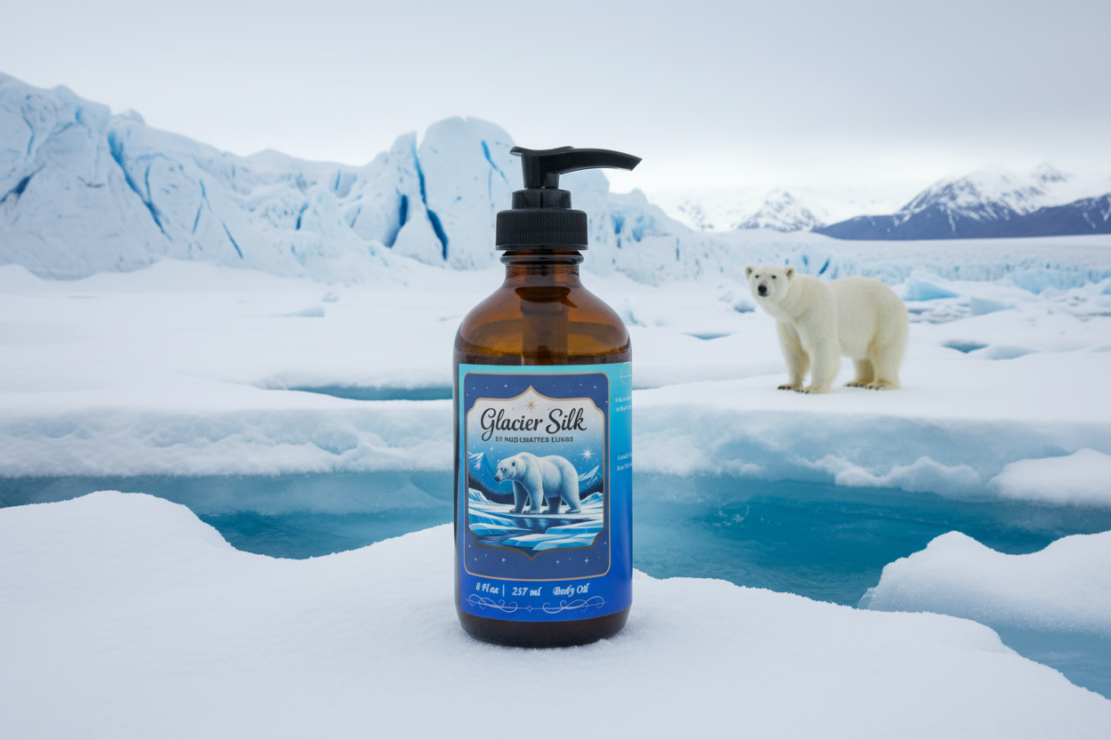 Women's Glacier Silk Body Oil – Squalane, Marula & Sea Buckthorn for Dry Skin, 8 oz