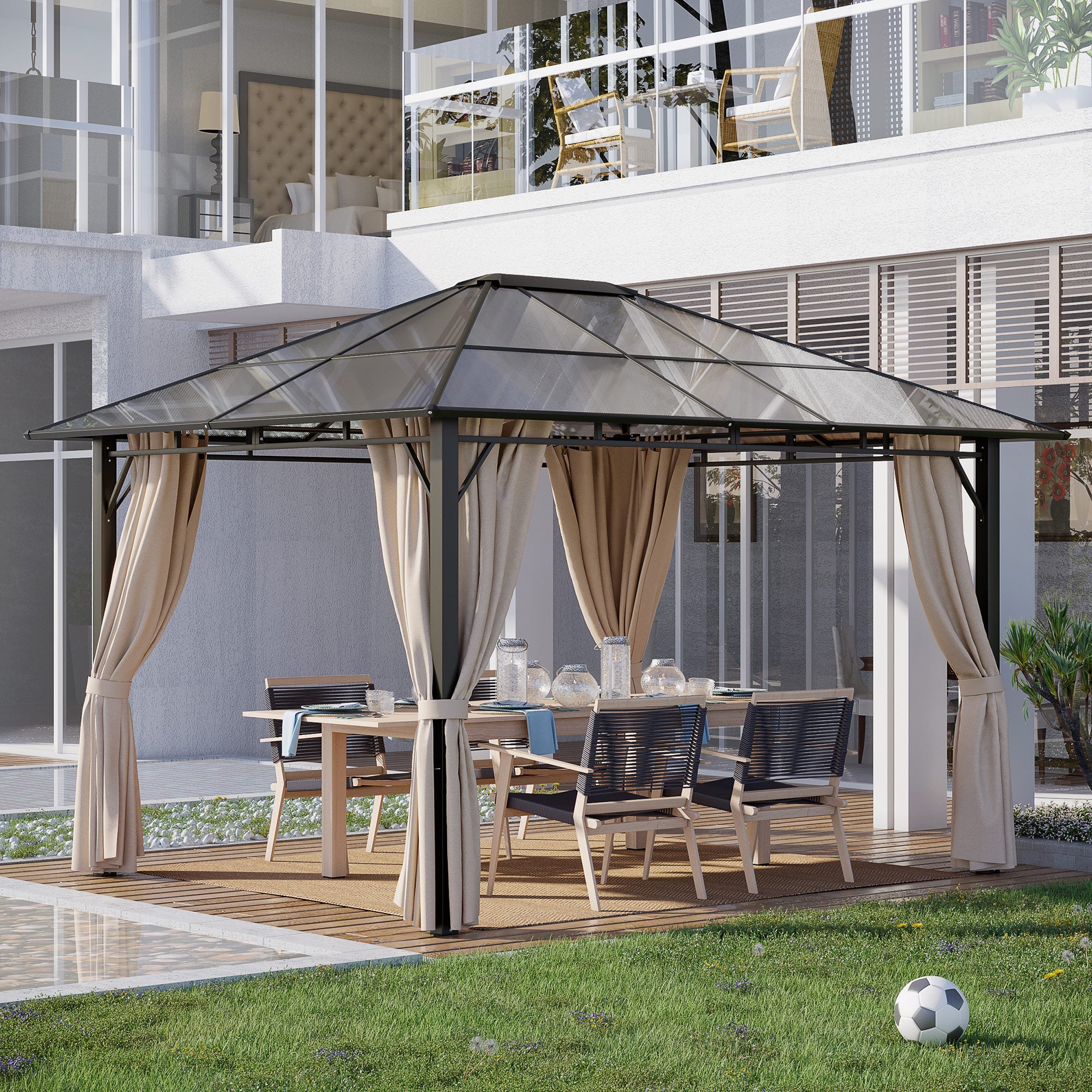 10' x 12' Deluxe Hardtop Gazebo with Polycarbonate Roof