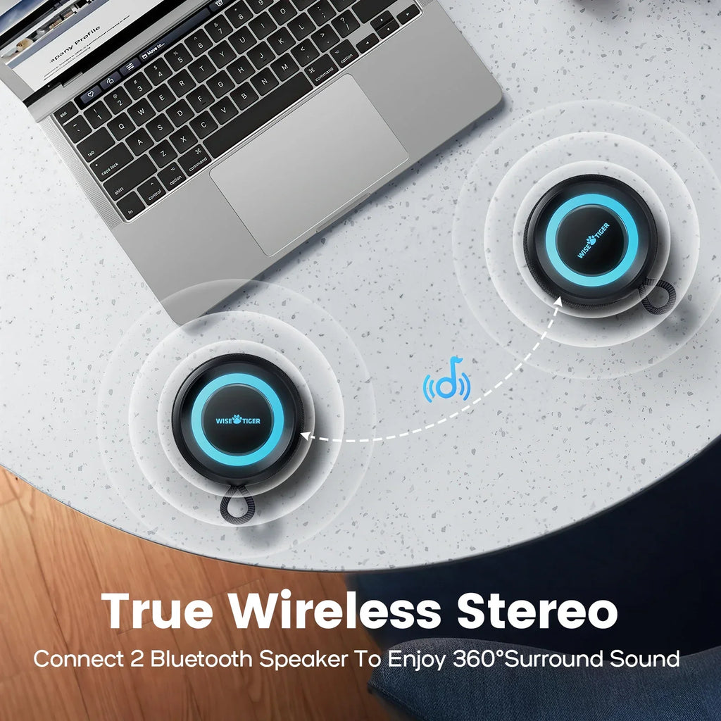 Outdoor Bluetooth Speaker Waterproof with Bass Boost (Black)