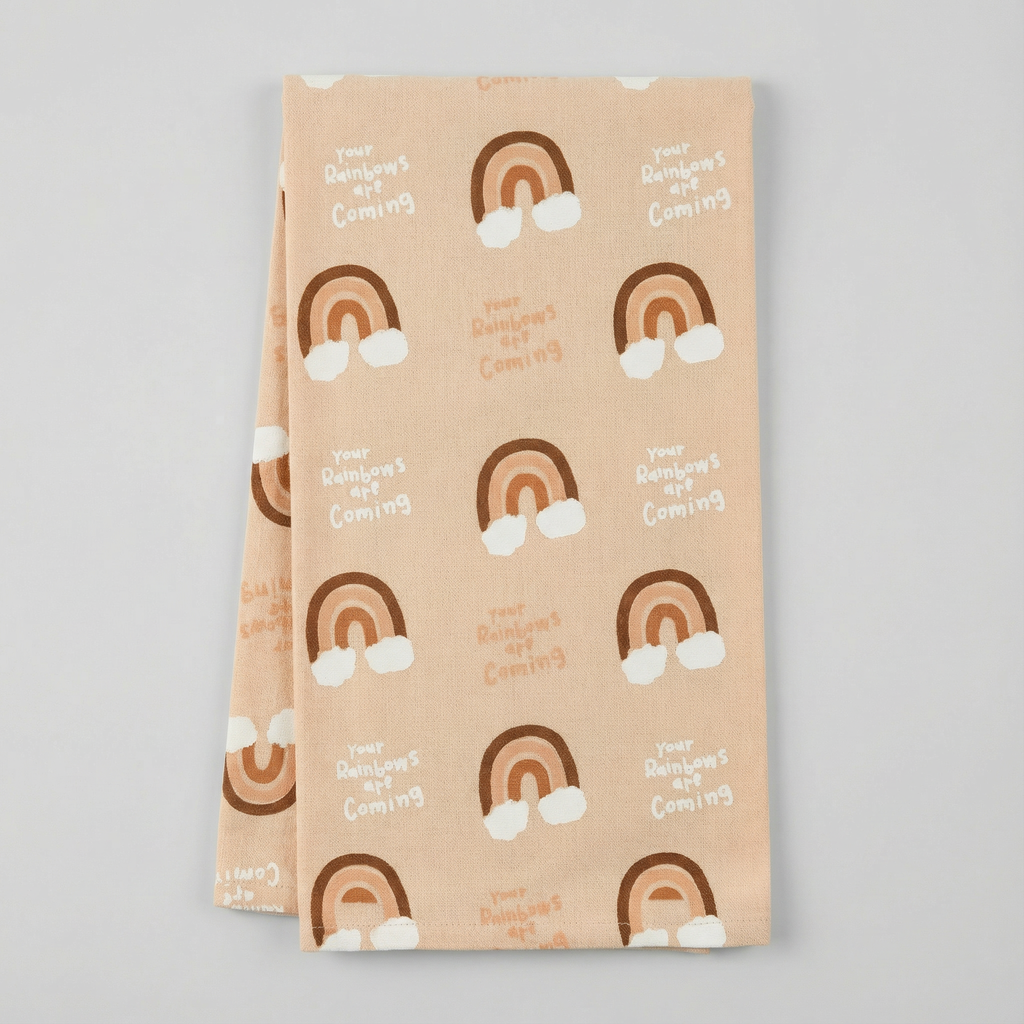 Your Rainbows Are Coming Dish Cloth Towel | Sympathy, Housewarming, or Graduation Gift