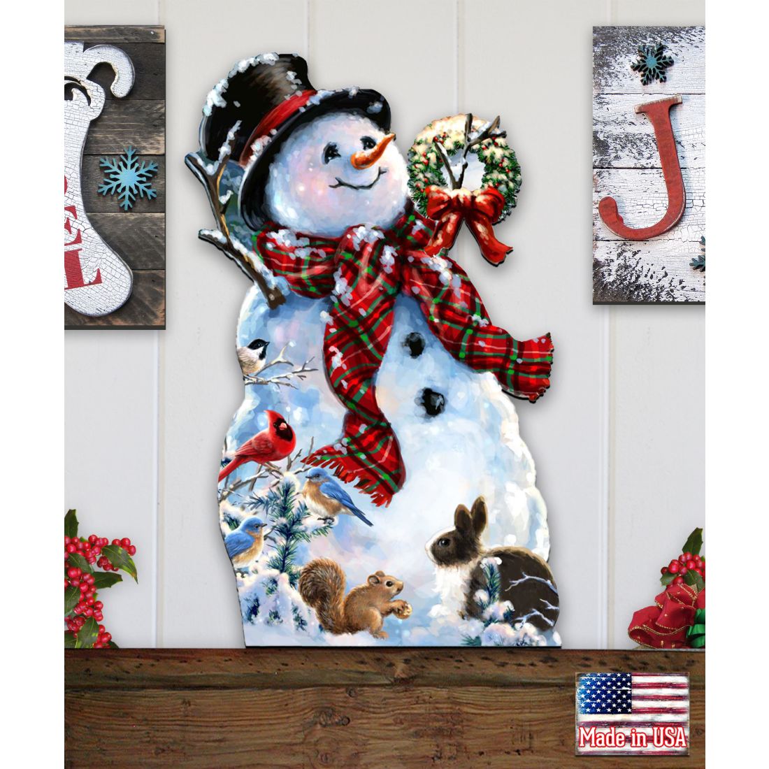 An Old Fashioned Christmas Door Decor by D. Gelsinger - Christmas Santa Snowman Decor - 8461024H-1563