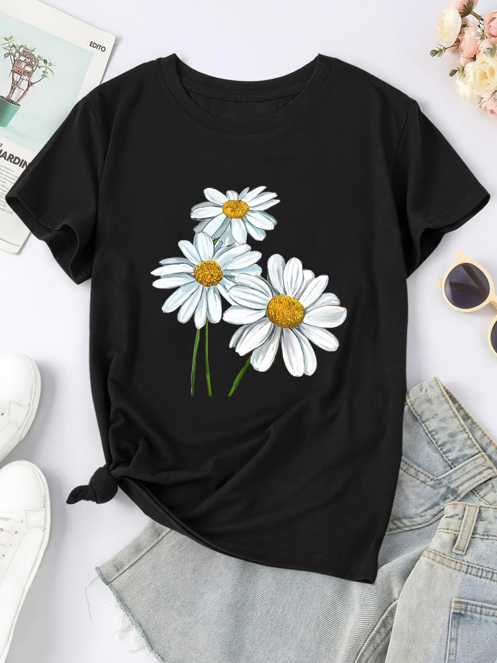 Cartoon Print Short Sleeve T-Shirt – 3 Colors | XS–4XL