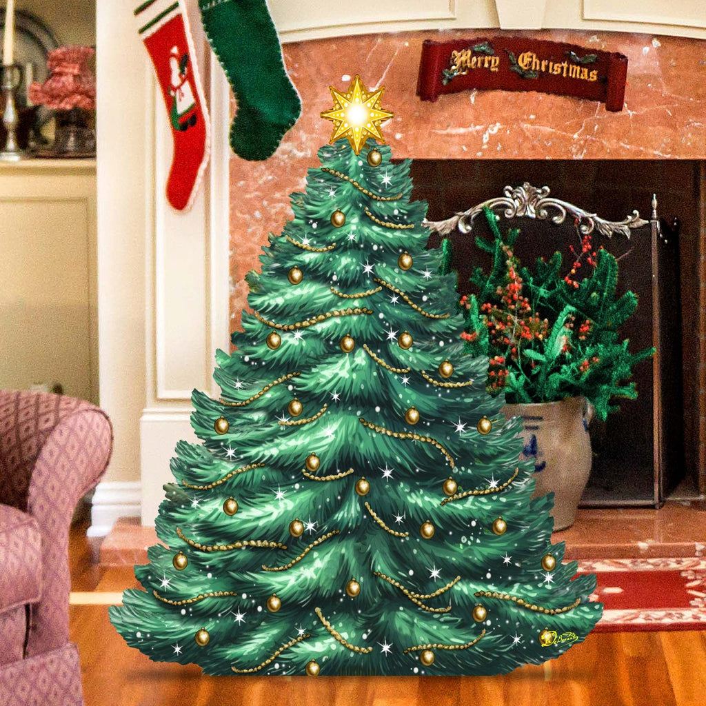 Christmas Tree Outdoor Indoor Decor Wooden Christmas Decoration by G. Debrekht Christmas Decor - 8191500F