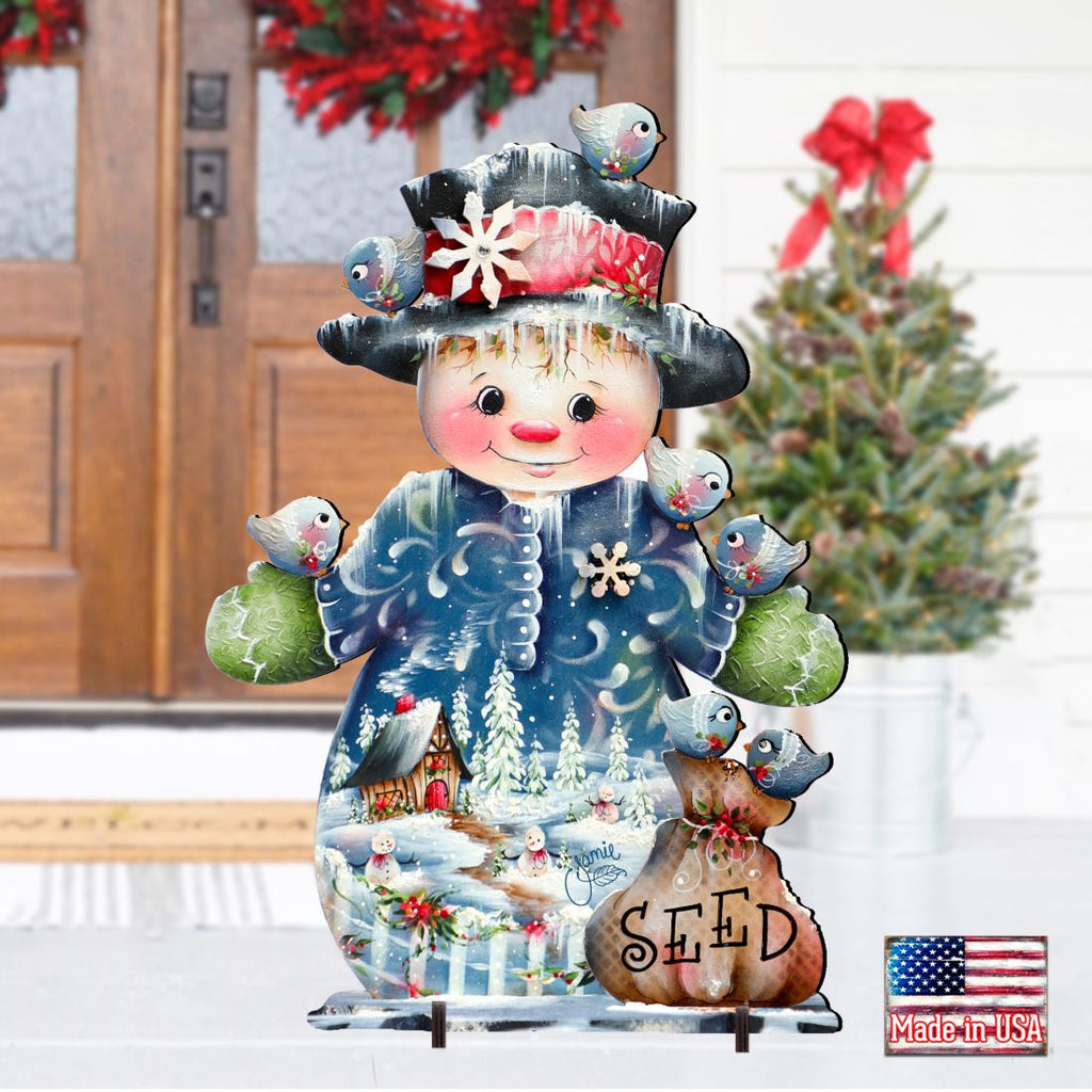 Blue Seed Freezing Christmas Outdoor Yard Sign by Jamie Mills-Price Christmas Santa Snowman Decor - 8457511F