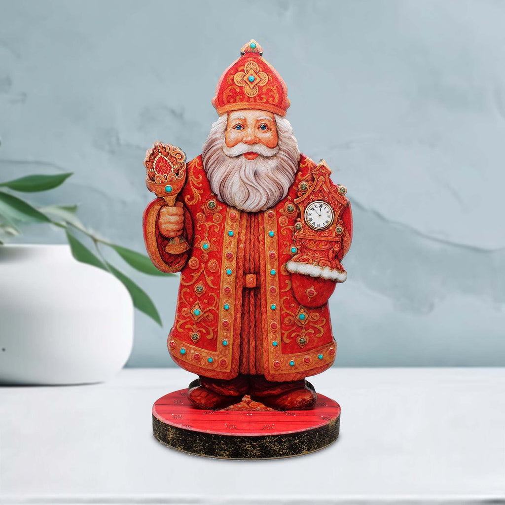 Santas Celebration Limited Edition Wooden Figurine by G. Debrekht - Christmas Centerpiece Snowman Decor - 89320