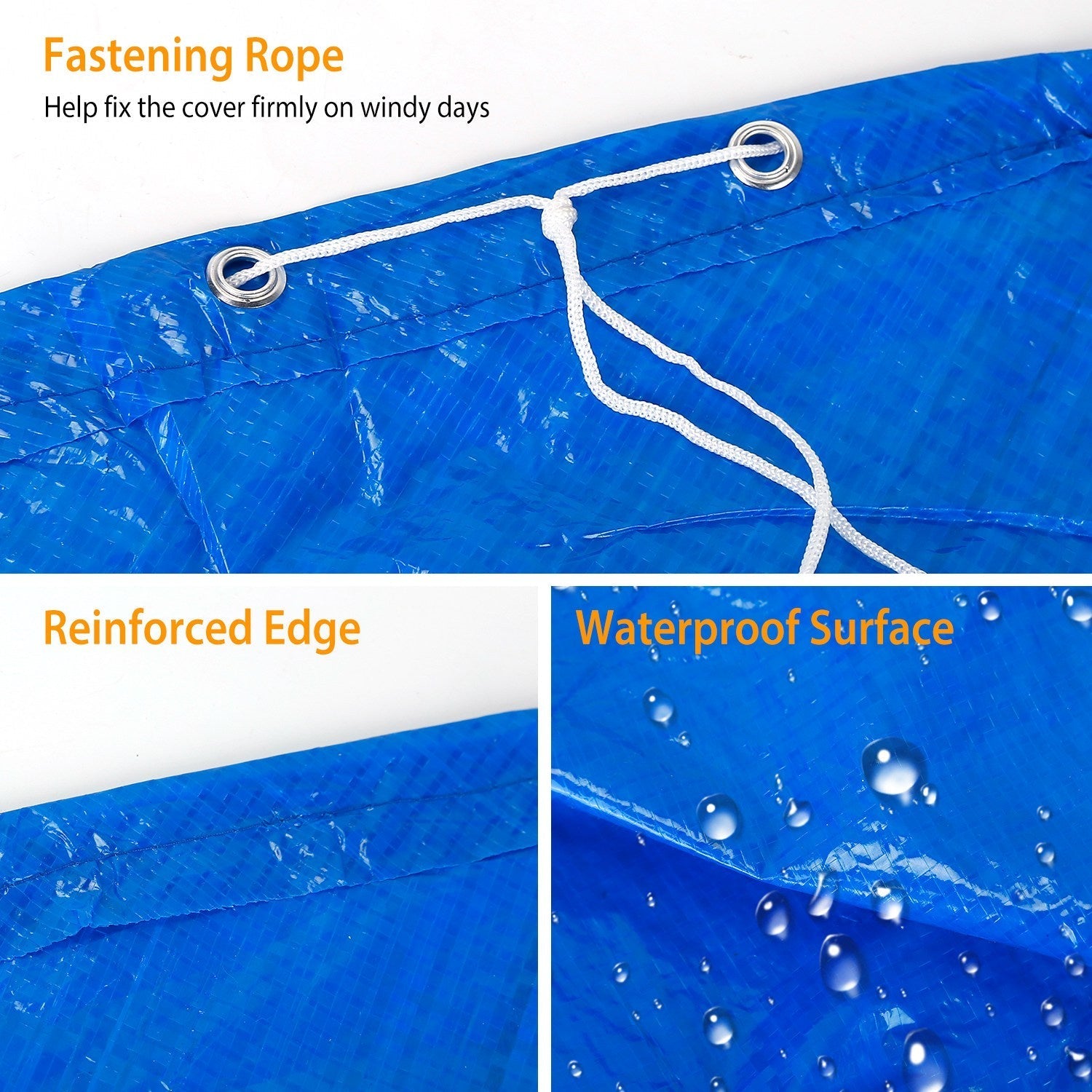 8ft Swimming Pool Round Cover Protector Dustproof Waterproof Paddling Pool Cover