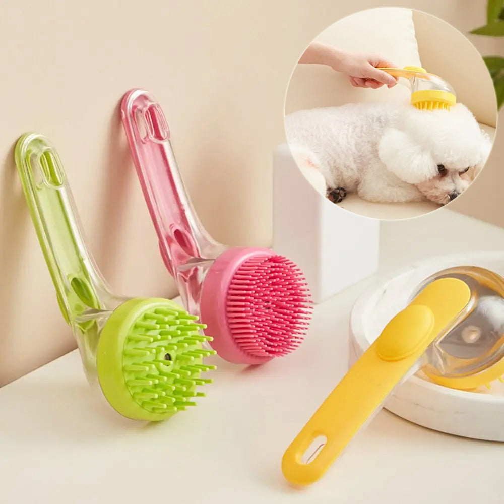 Long-Handle Pet Bath & Shampoo Brush – Dog & Cat Grooming Brush