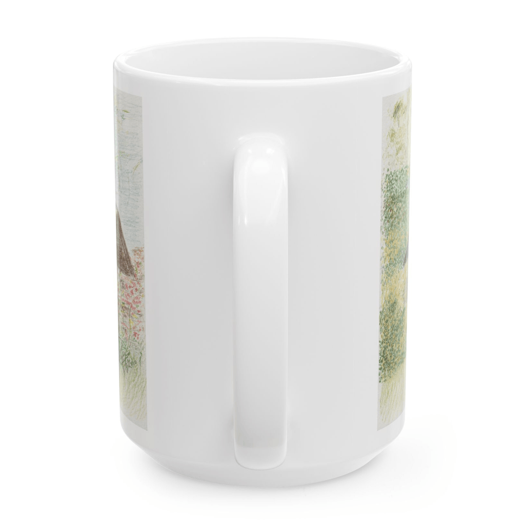 PimsArt Country Cottage Sketch Mug From Original Drawing