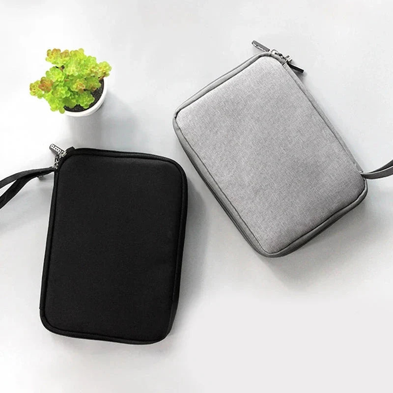 Accesorios digitales bolsa de acabado cargador de datos Cable de doble capa accesorios de viaje bolsa auriculares Usb Flash Drive organizar