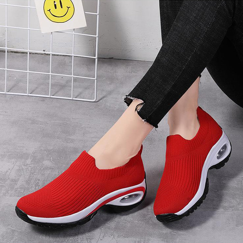Women's Air Cushion Mesh Running Sneakers – Breathable Sports Shoes