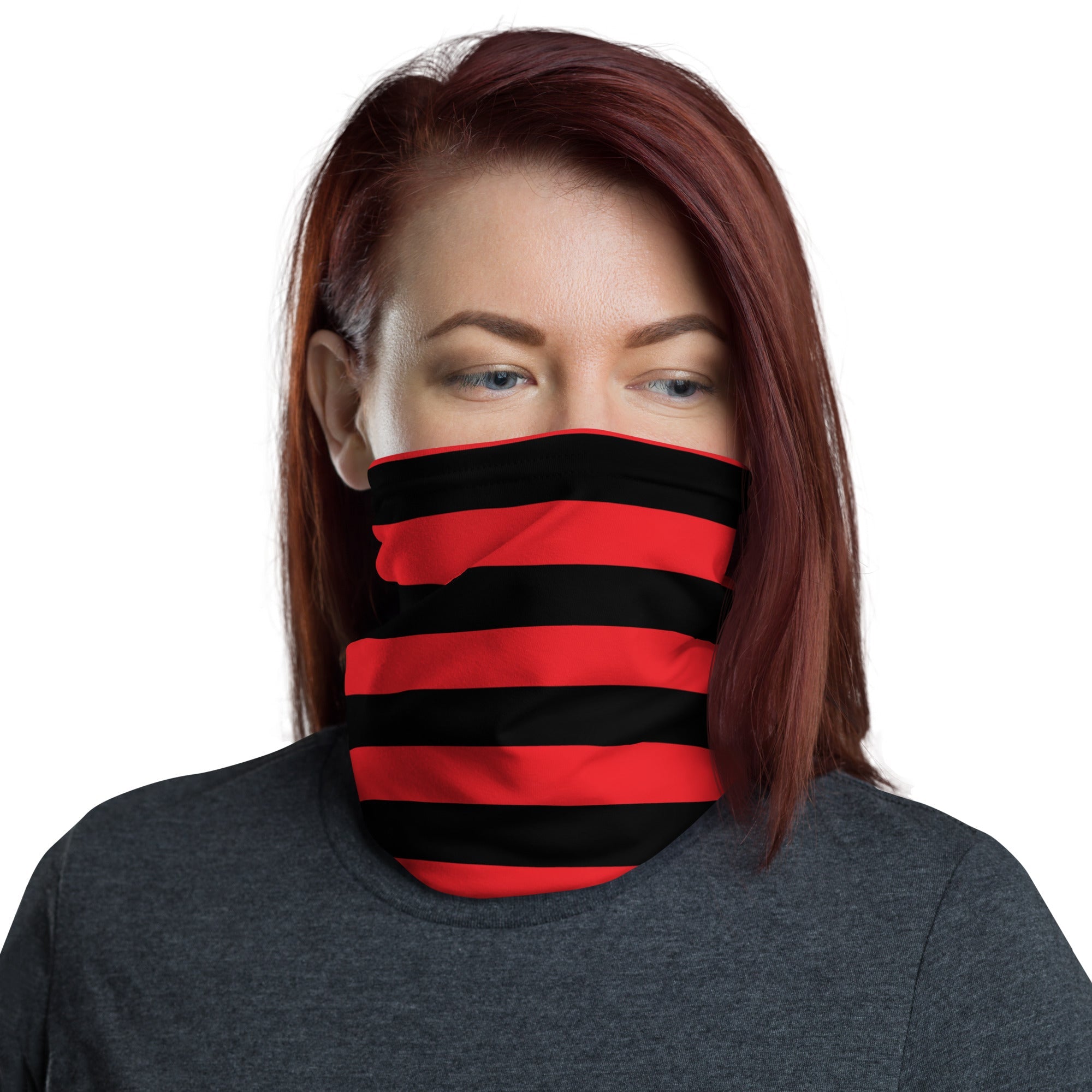 Red & Black Striped Neck Gaiter