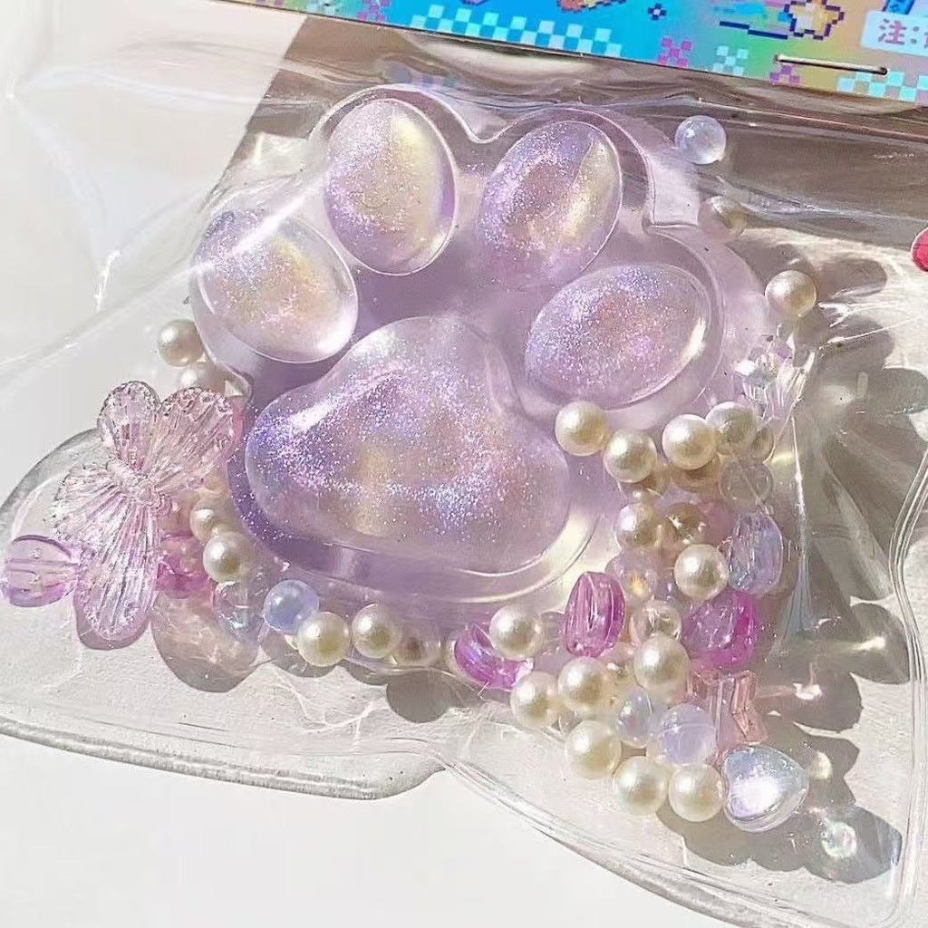 Crystal Cat's Paw Squeezing Toy — Colorful Transparent Squishy