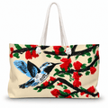 PimsArt Hummingbird Floral Weekender Bag From Original Painting