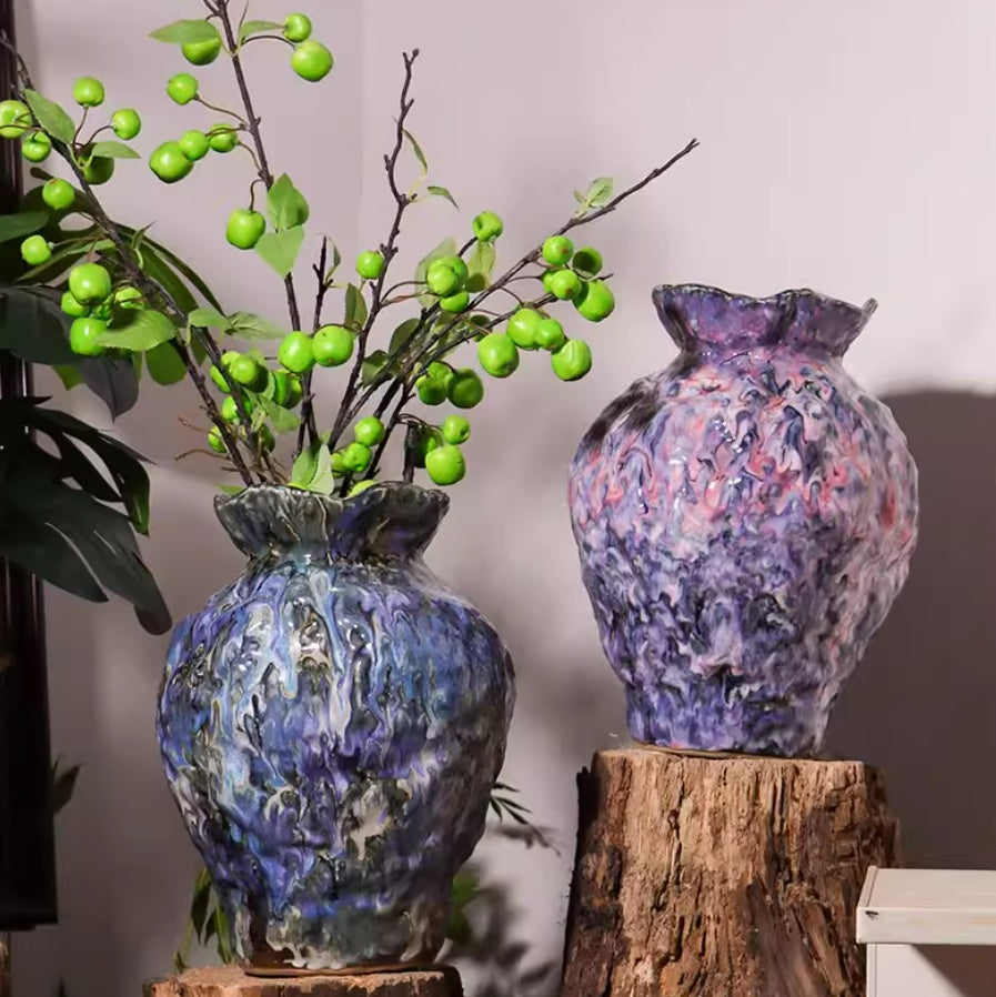 Oil Painting Style Ceramic Vase — Artistic Home Decor, 3 Styles