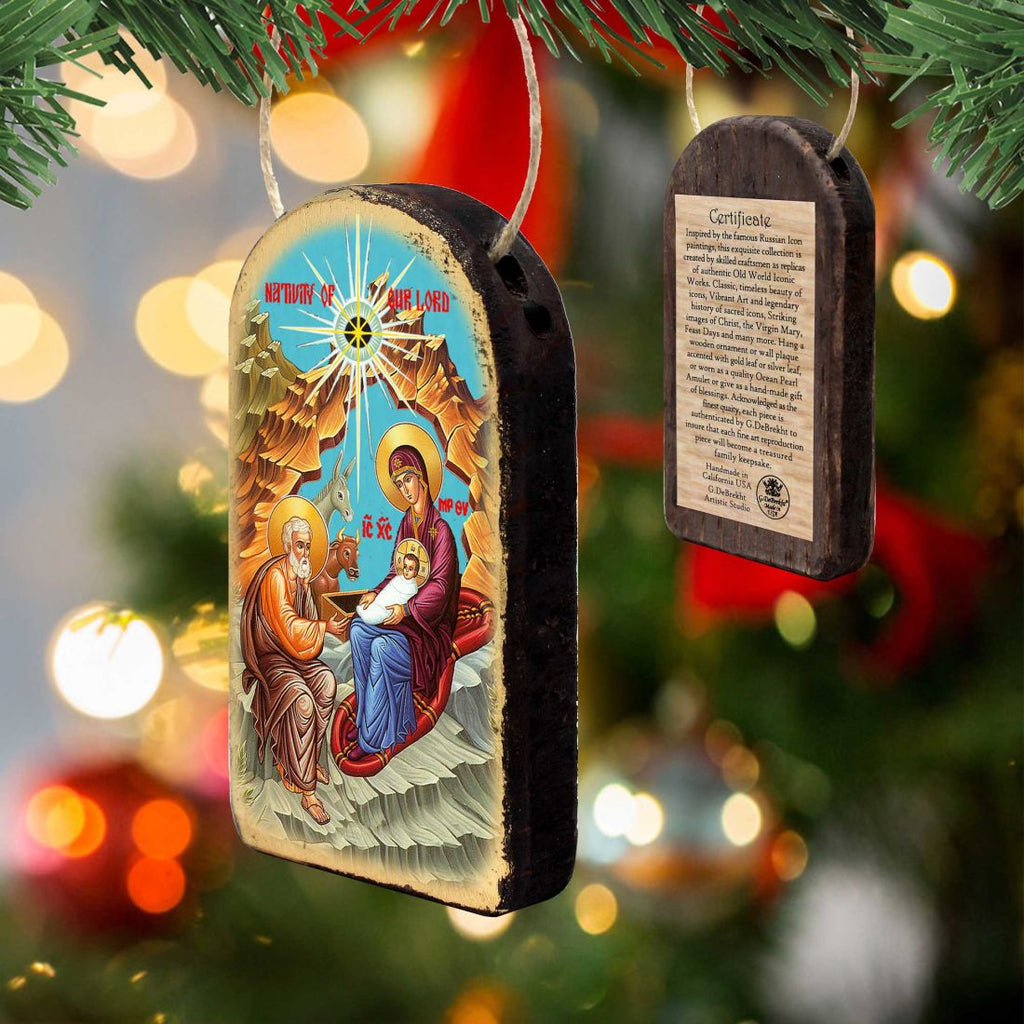 Orthodox Nativity Religious Christian Sacred Icon Ornament - Inspirational Icon Decor - 87052