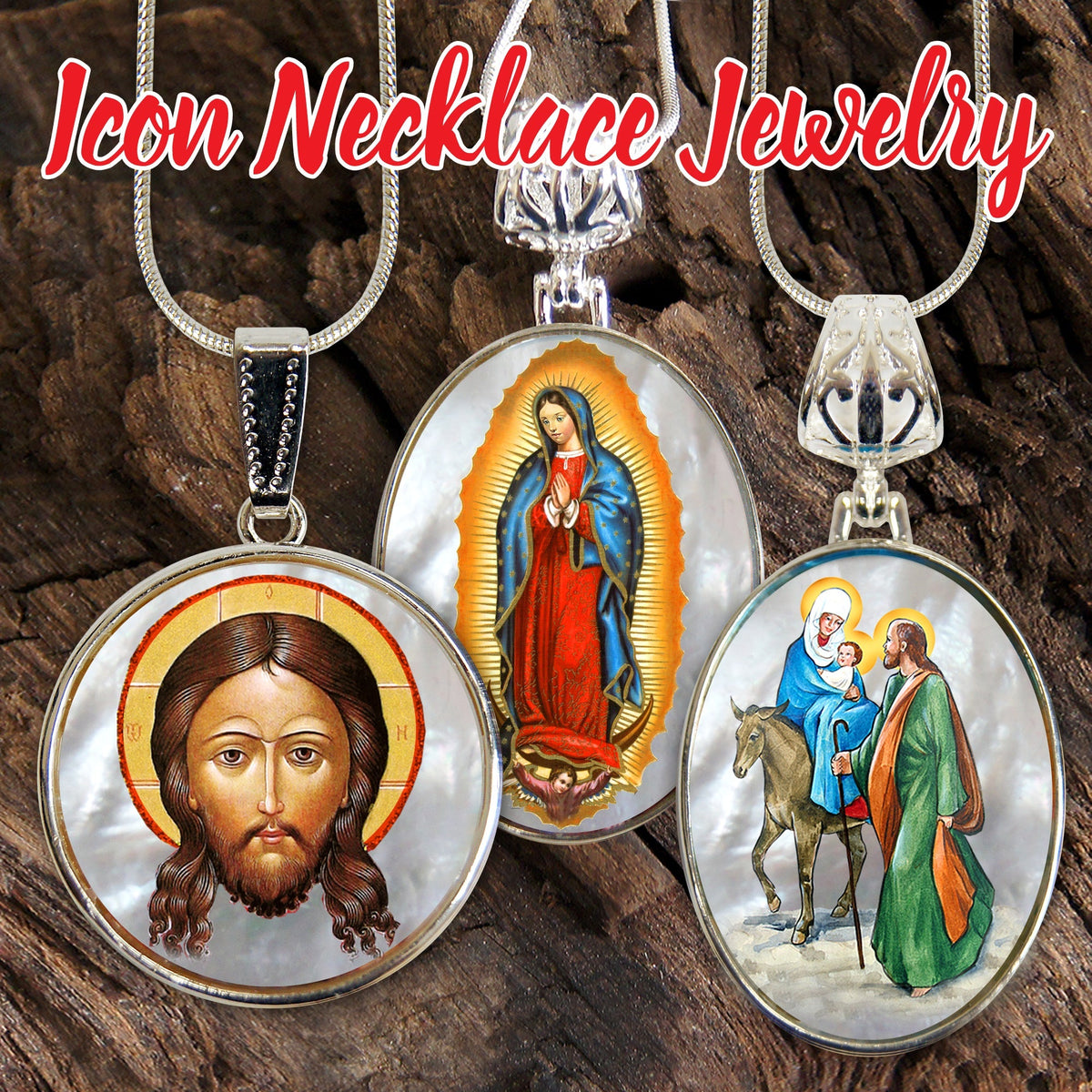 Maria Magdalena Necklace - Silver Plated Religious Jewelry With Gold Plated Pendant - Christian Sacred Icon - Inspirational Icon Decor - 43014-2R