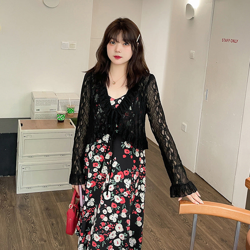 Women's Floral Print Knee-Length Dress