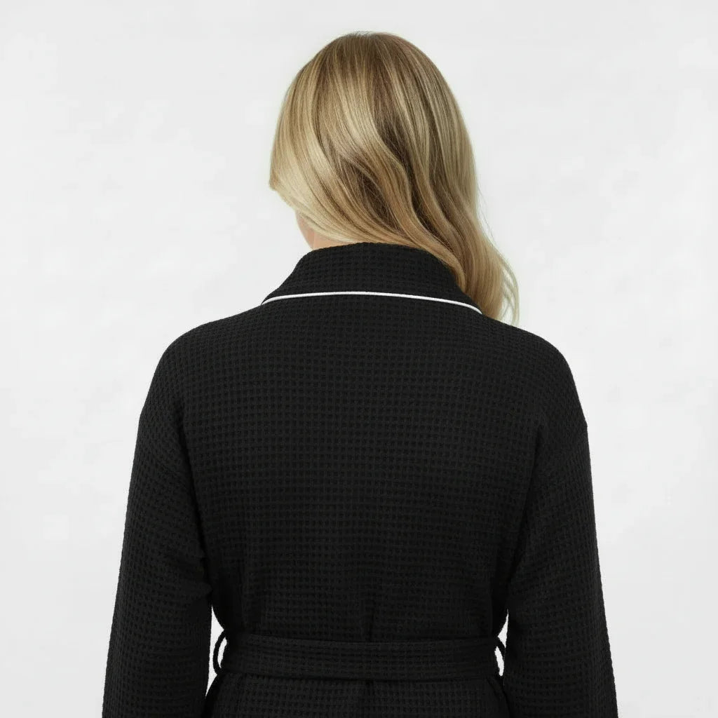 Knee-Length Waffle Robe for Women