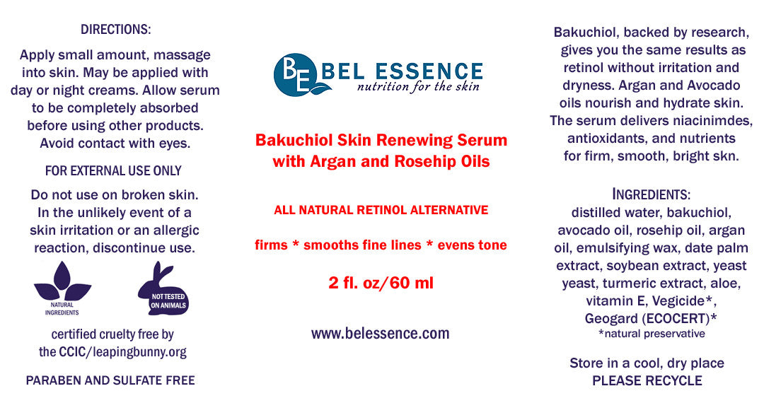 Bakuchiol Natural Retinol Serum With Argan, Avocado and Rosehip Oils - Reduce Wrinkles, Firm Skin, Youthful Glow  - 2 oz