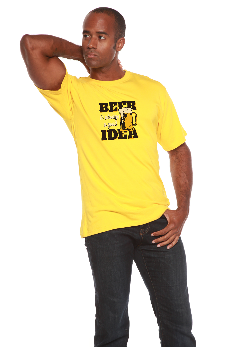 Beer Idea Men's Bamboo Viscose/Organic Cotton Short Sleeve Graphic T-Shirt