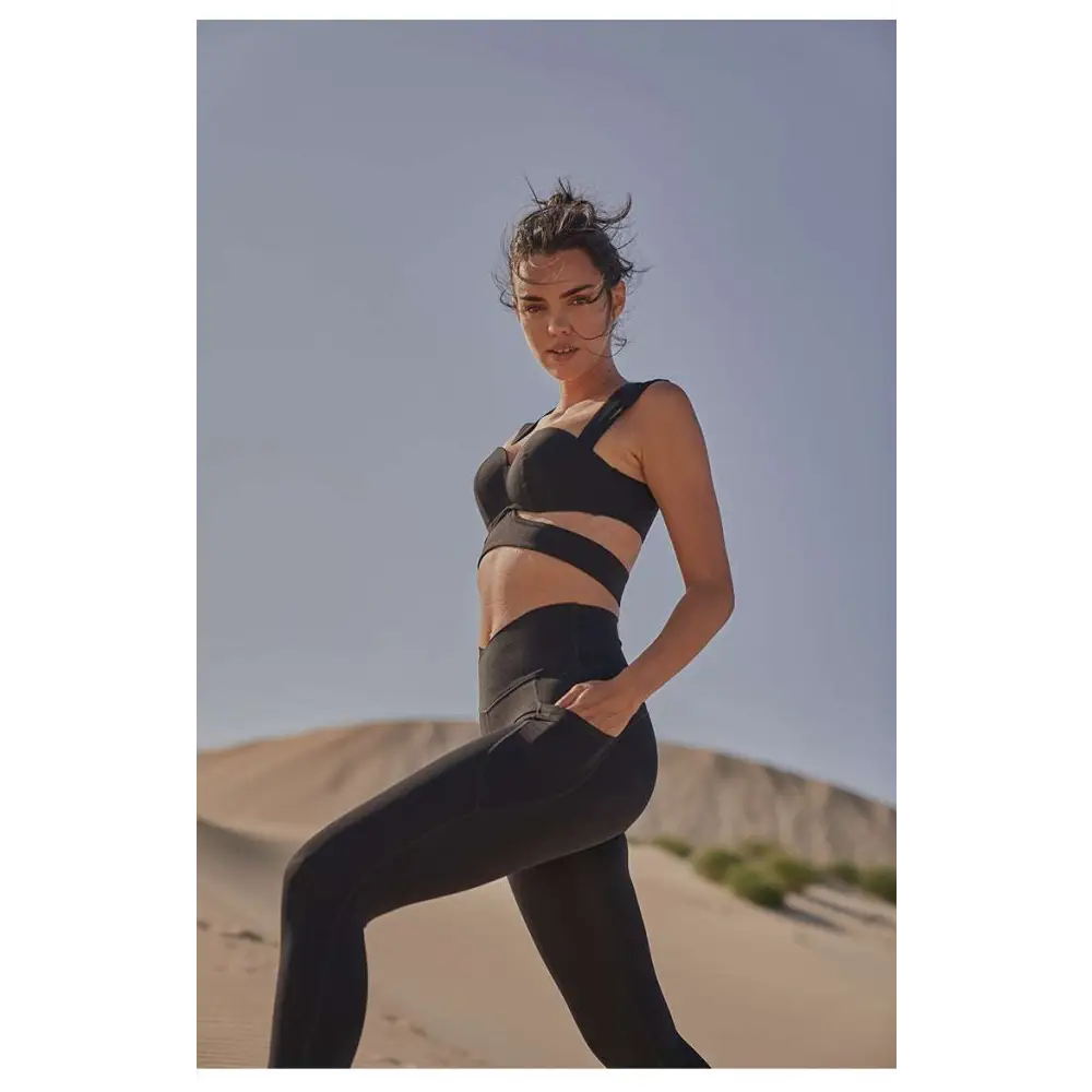 Beige Yoga Pants and Sport Coat Fitness Set