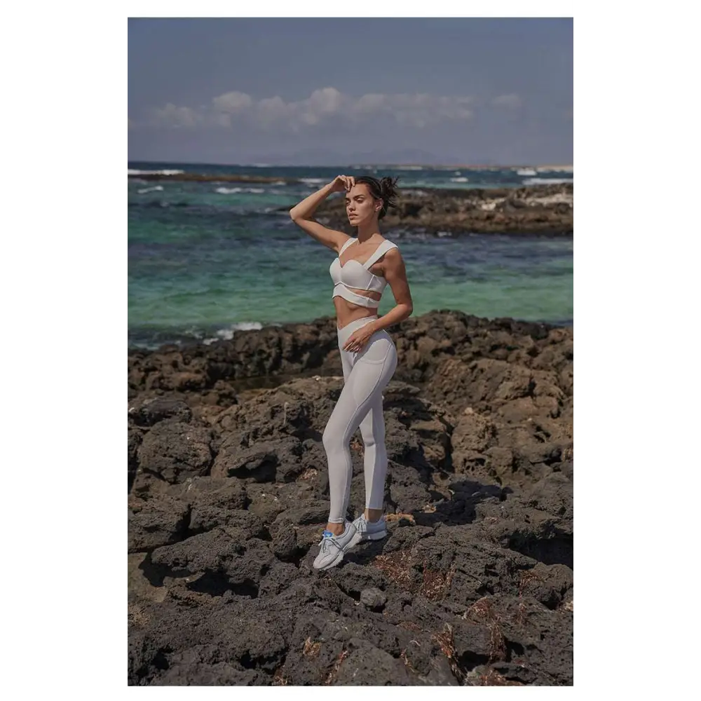 Beige Yoga Pants and Sport Coat Fitness Set