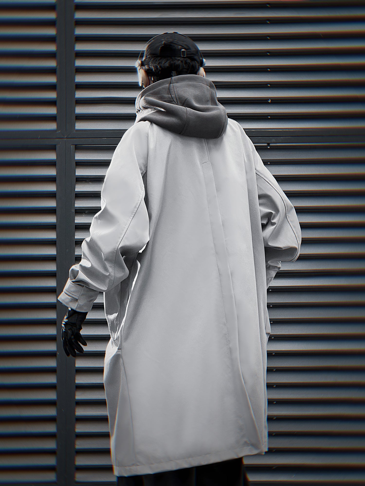 HiJ36 Grey Urban Trench Coat