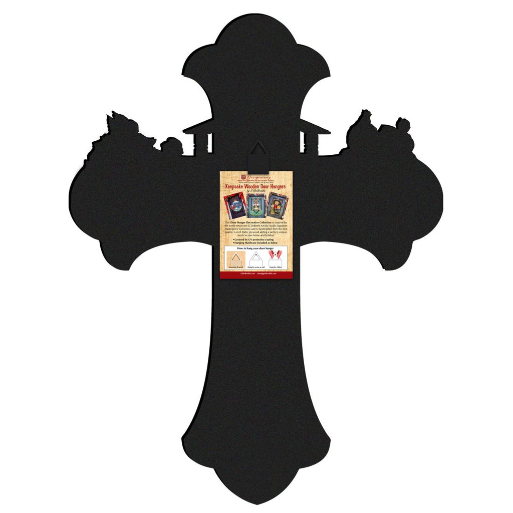 Nativity Cross Outdoor Decor by G. DeBrekht - Nativity Holiday Decor - 8191164F-XLG