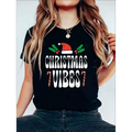 Black Christmas Vibes Print T-shirt