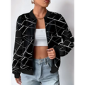 Black Geometric Sleeveless Casual Fit Jacket