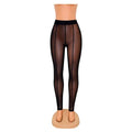 Black High Waisted Mesh See-through Leggings