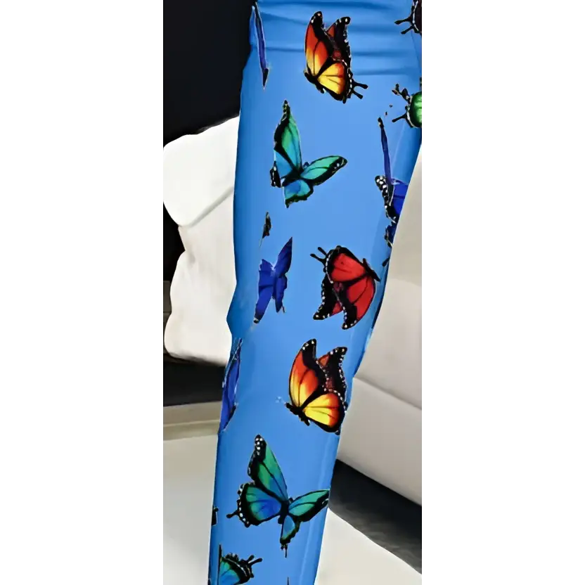 Blue Butterfly Slim Fit Pants