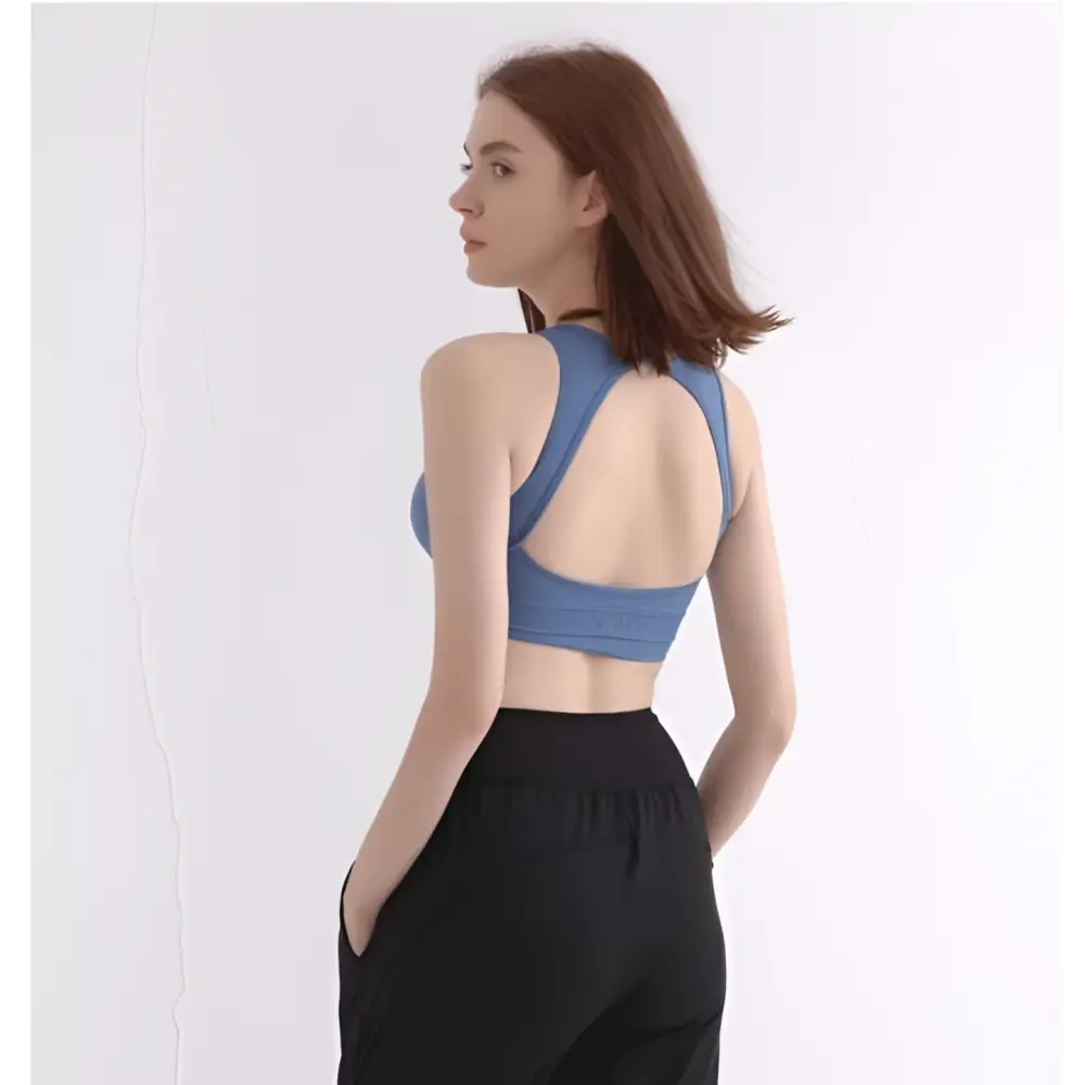 Blue Women’s Halter Yoga Vest