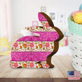 Quilted Pink Bunny Décorative Figurine by G. DeBrekht - Easter Spring Décor - 8154426S