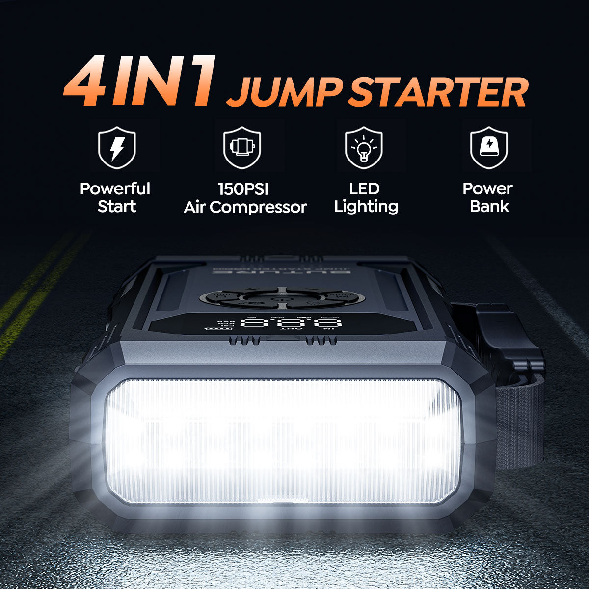 Buture Beta06 5000A Jump Starter with Tire Inflator丨23800mAh Long Standby, 160W DC Output